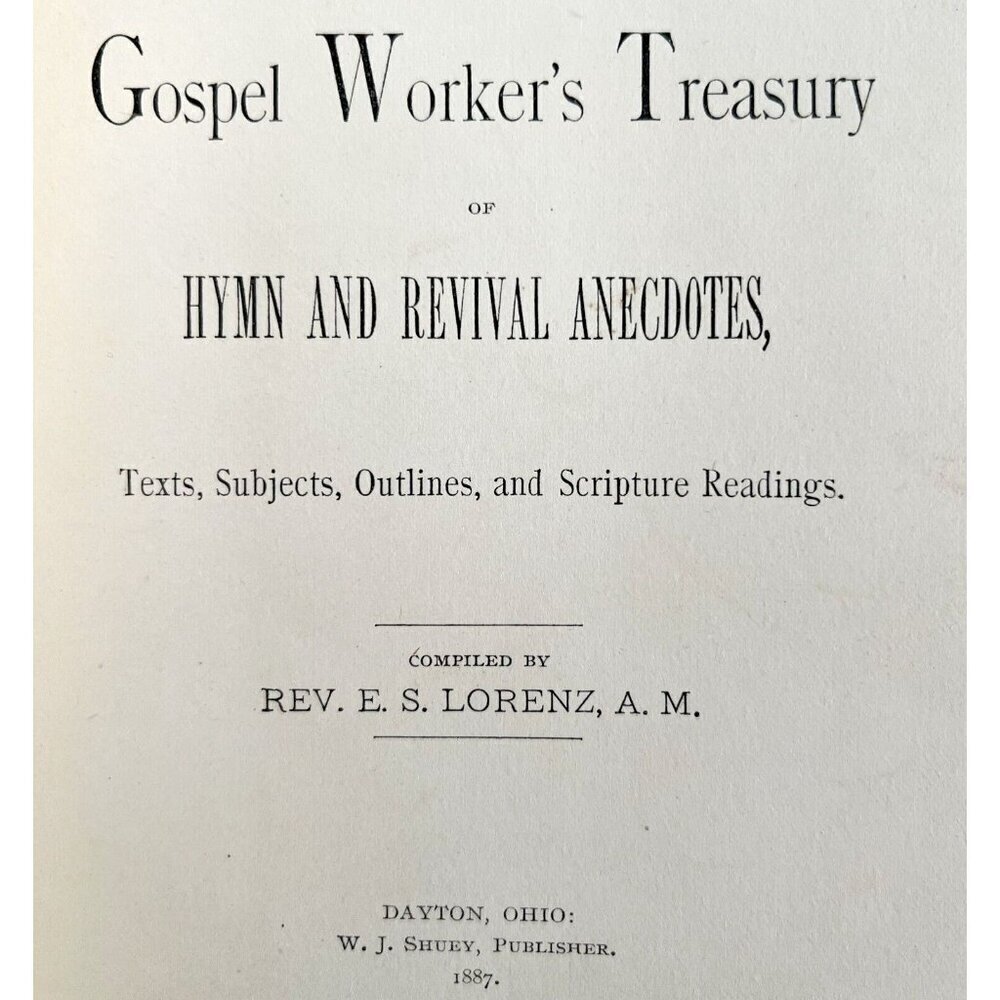 Gospel Workers Treasury Of Hymns Revivals 1887 1st Edition Victorian HC Book HBS - Picture 3 of 7